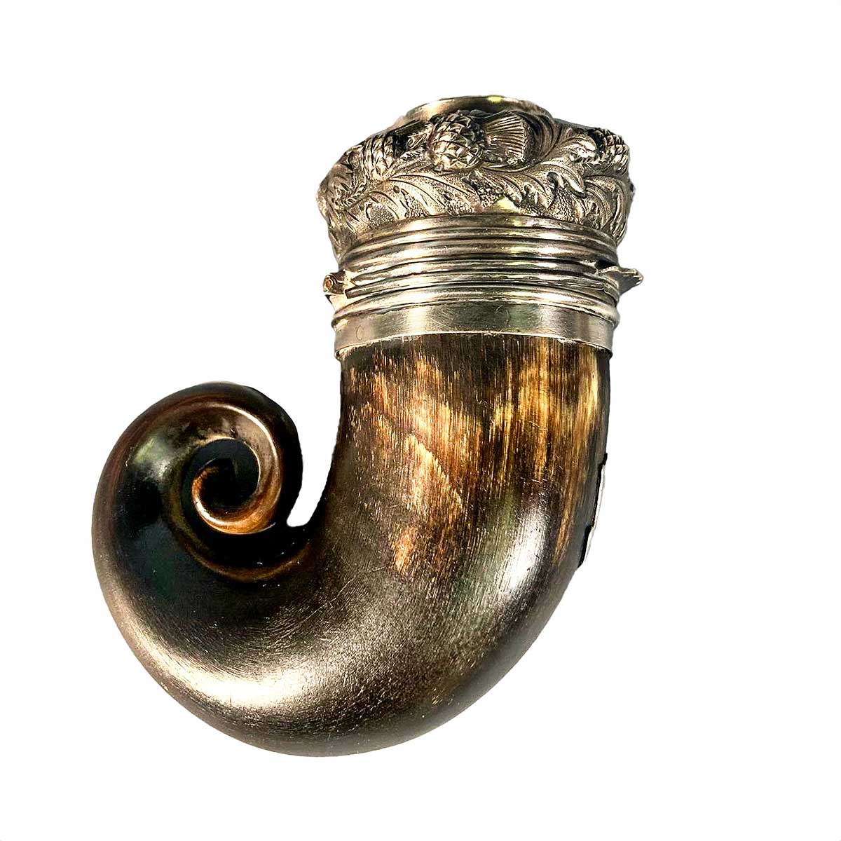 Scottish Silver Snuff Mull With Citrine and Silver Cap