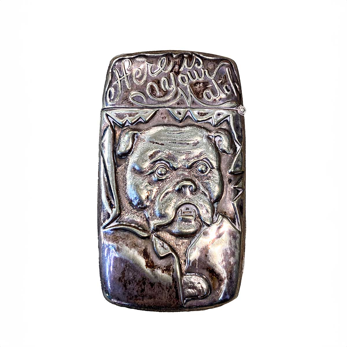 Sterling Silver Bulldog Vesta Case Circa. 1900