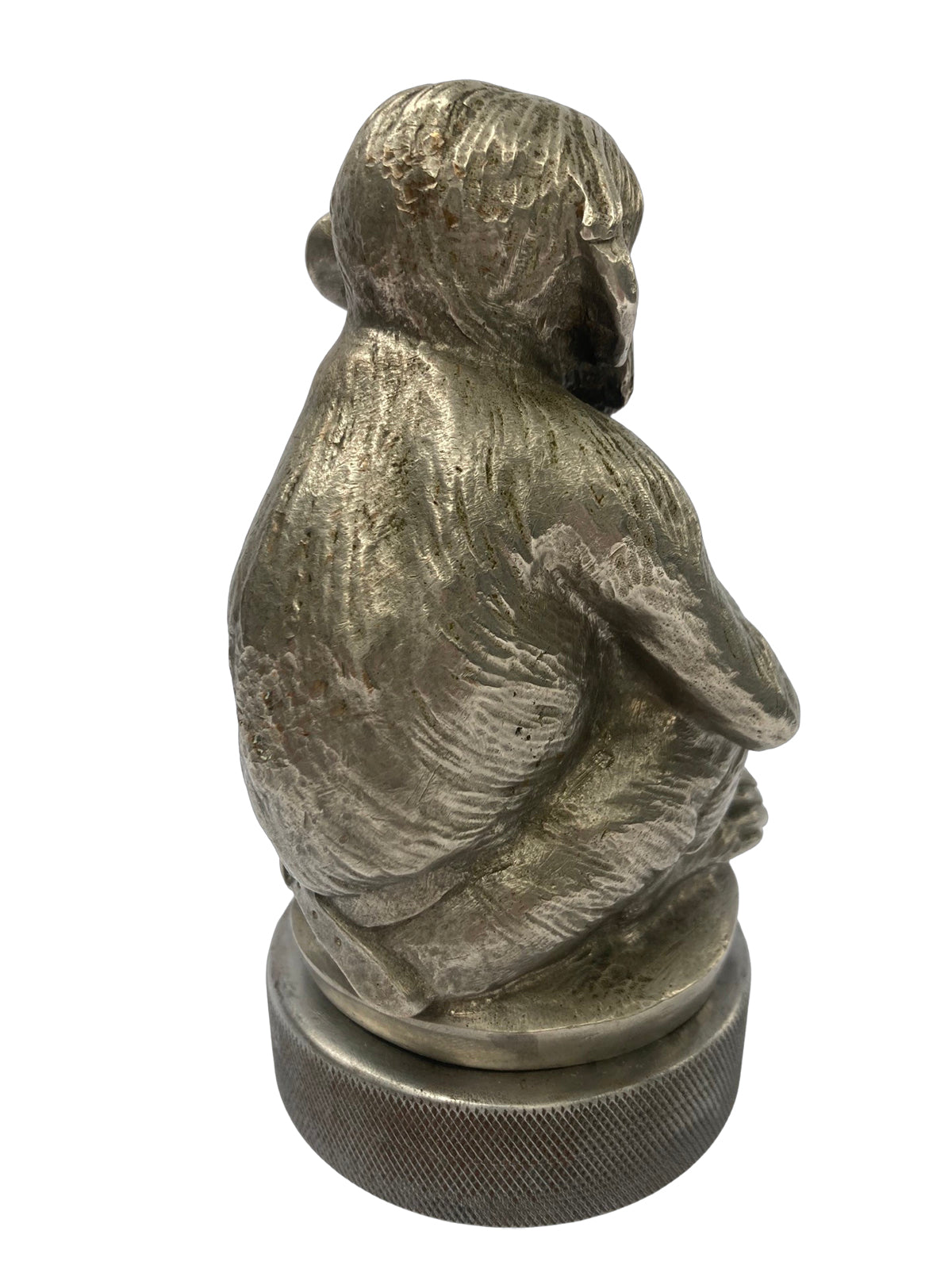 Bronze Car Mascot In The Form of A Monkey Smoking A Pipe Circa, French Circa. 1925