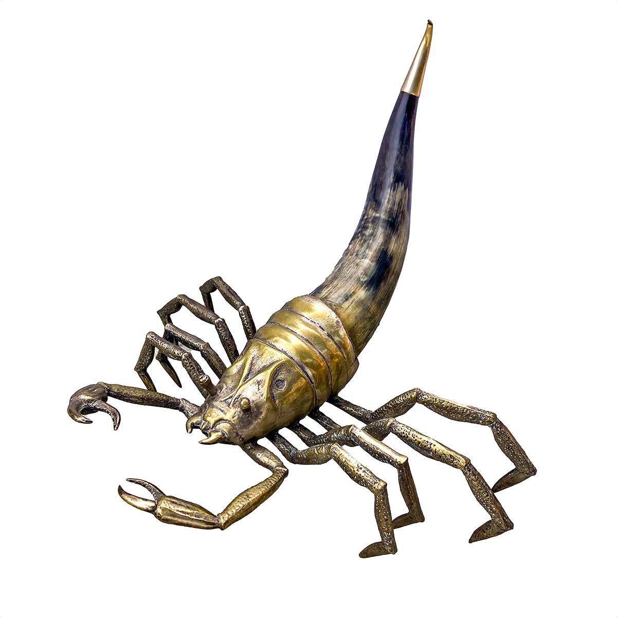 SOLD Silvered Bronze And Horn Scorpion 20th Century