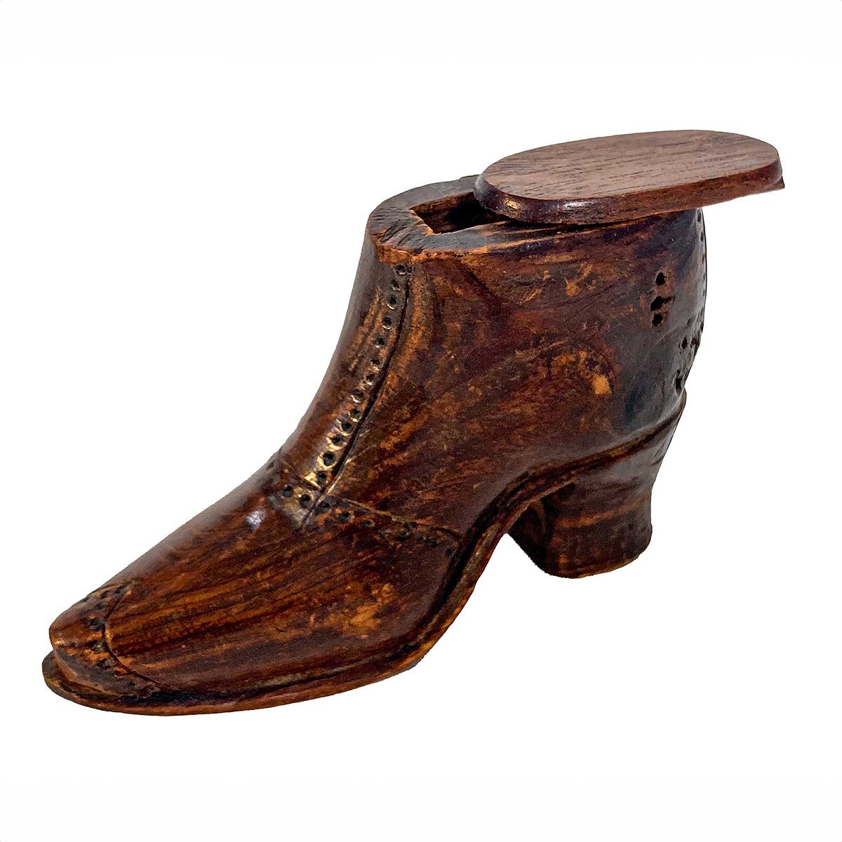 Treen Snuff Box in the Form Of A Boot