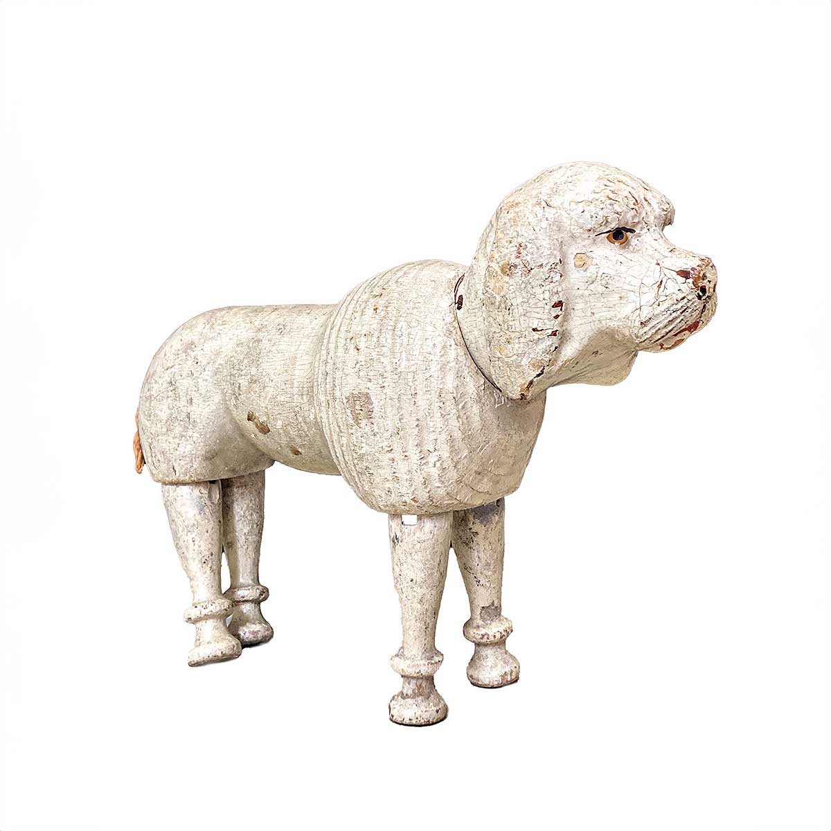 SOLD Schoenhut Wooden Poodle, Early 1900s.