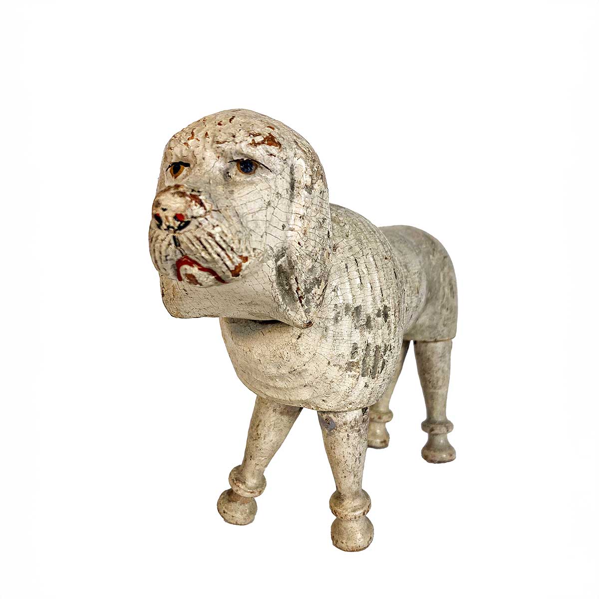 SOLD Schoenhut Wooden Poodle, Early 1900s.