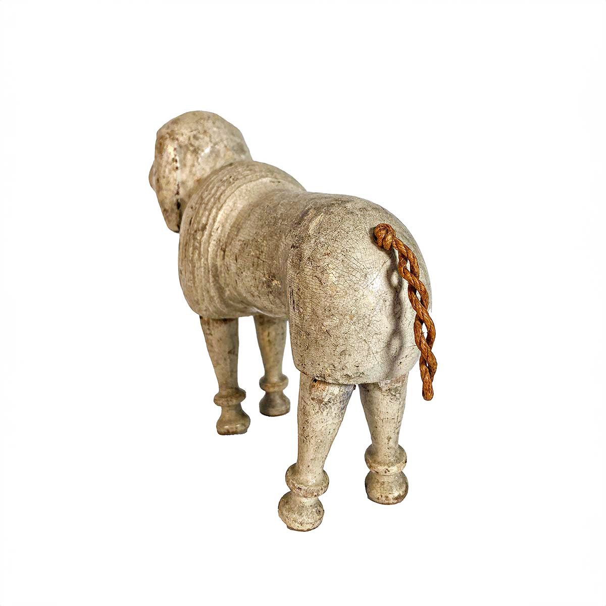 SOLD Schoenhut Wooden Poodle, Early 1900s.